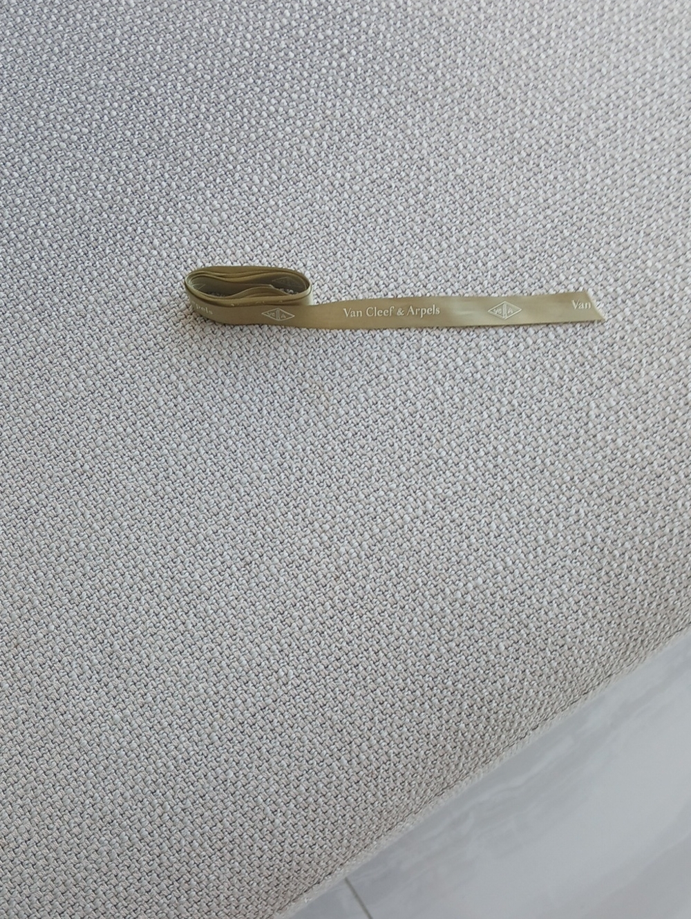 Van Cleef & Arpels Olive Satin Ribbon with Logo